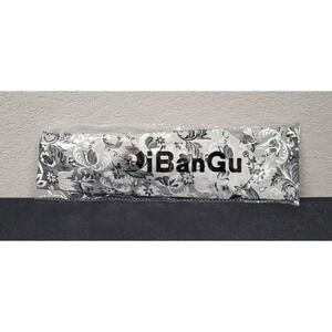 DiBanGu Silver White Black Floral Men's Silk Tie Handkerchief Cufflinks Set